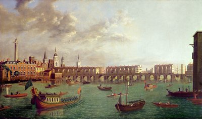 Vue du vieux pont de Londres - English School